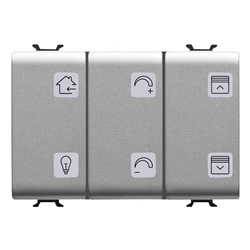 PULSANTIERA CON SIMBOLI INTERCAMBIABILI - KNX - 6 CANALI - 3 MODULI - TITANIO - CHORUSMART
