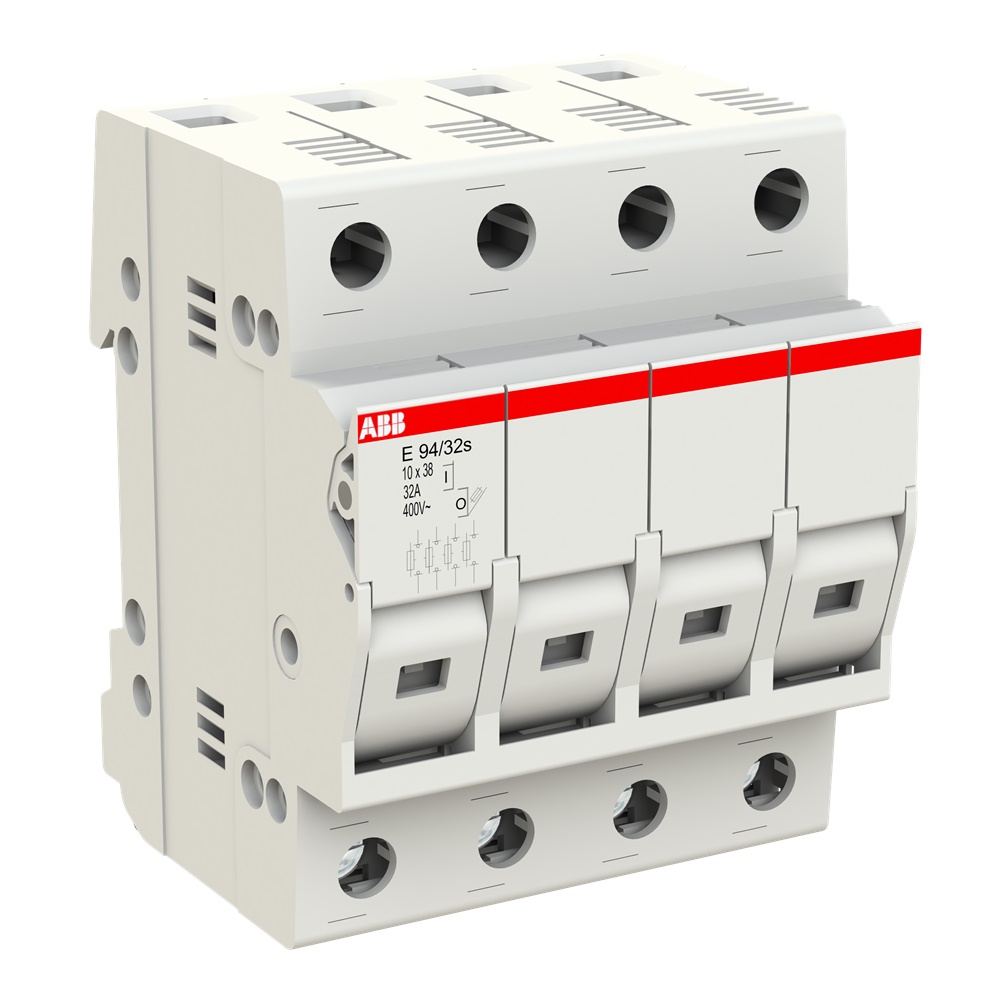 Sezionatore elettrico 4 poli 32A E 94/32S con indicatore fusibile, protezione sovraccarico e corto circuito, uso residenziale e industriale
