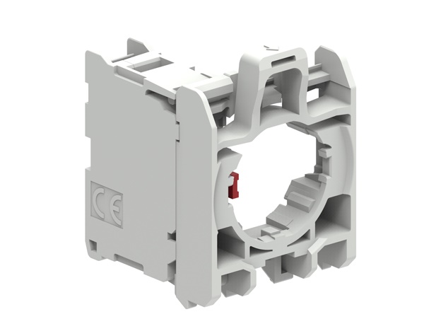 Basetta con 1 contatto ausiliario NC vite elemento contatto Ø22mm serie Platinum