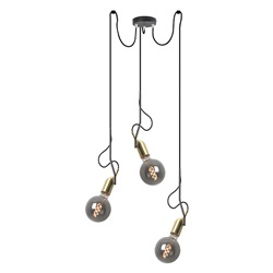 SOSPENSIONE 3XE27 NERO/ OTT. S.