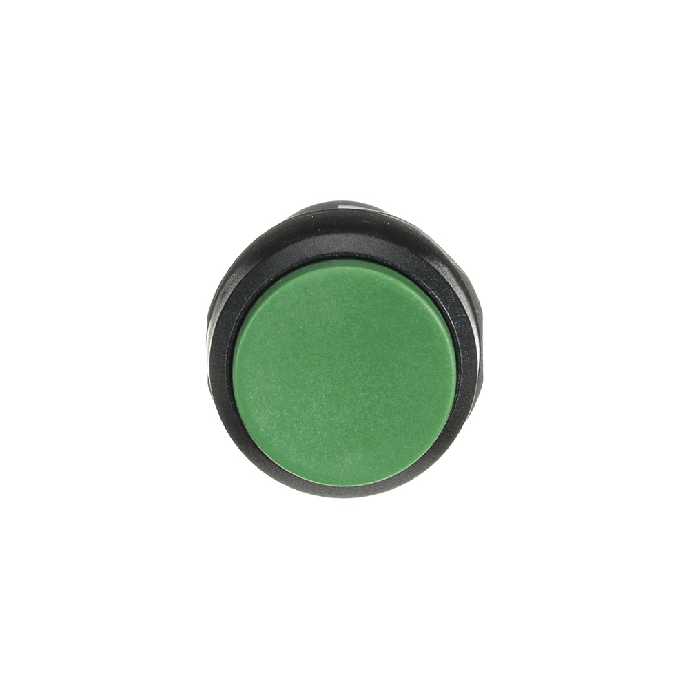 Pulsante comando elettrico compatto verde non illuminato plastica nera 1NO 300V per impianti industriali e civili