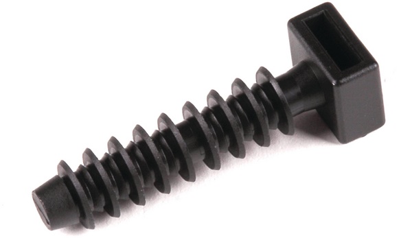 Supporto tassello LOK05 testa allungata per fascette fino 9 mm, fissaggio cavi su cemento, mattoni, legno, interno ed esterno