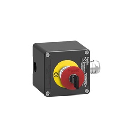 control station - XAW-F - metal - 1 NC + 1 NC - red - Emergency Stop
