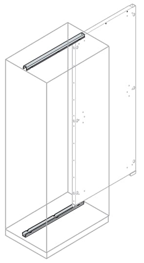 Binario inserimento frontale piastra 600mm per quadri elettrici