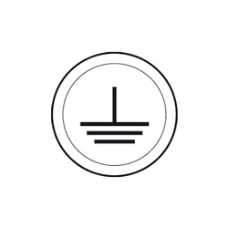 Etichetta adesiva segnaletica simbolo giallo terra protezione 12,5mm per apparecchiature industriali