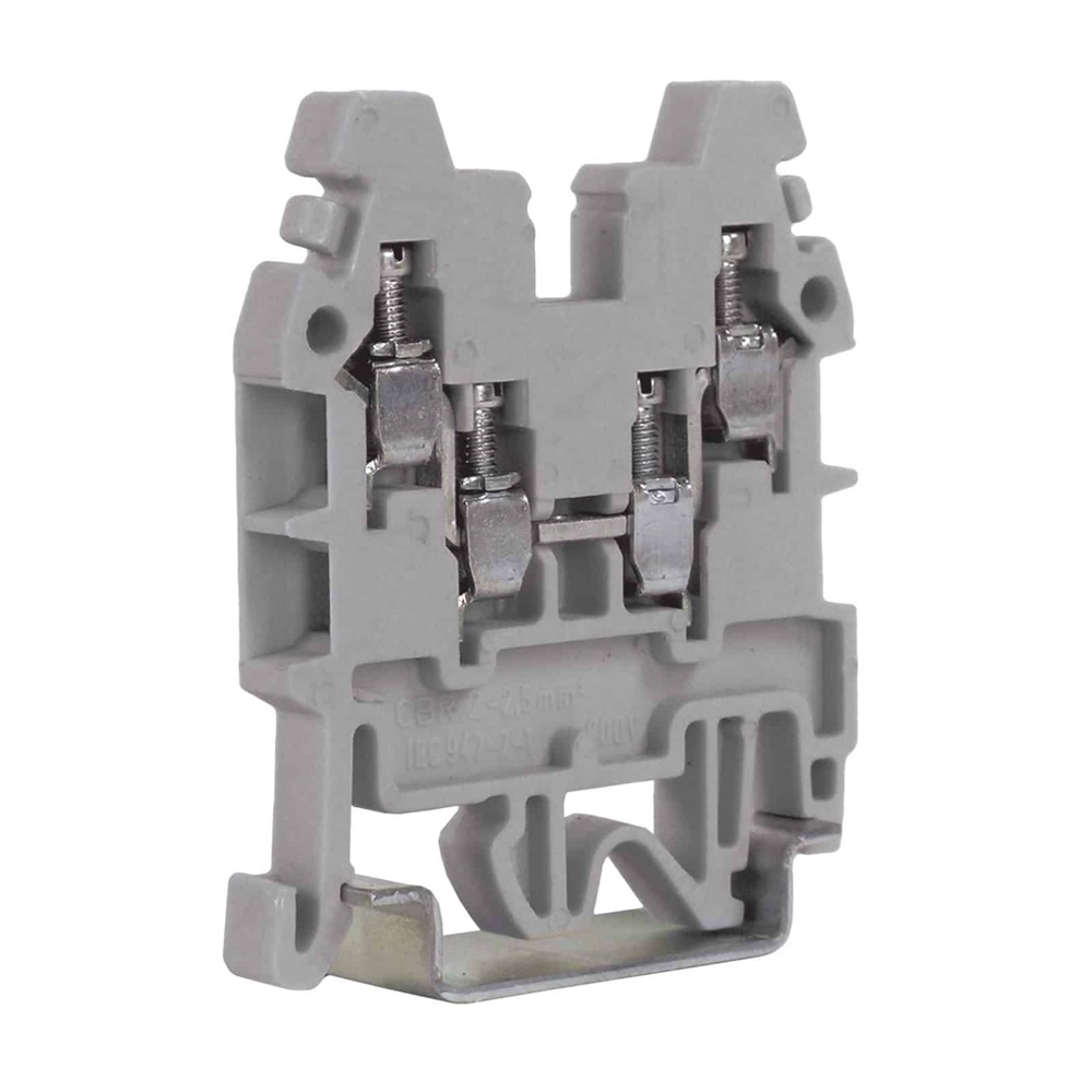 Morsetto a vite 2,5mm² 2+2 poli 1 piano colore blu per cablaggio elettrico
