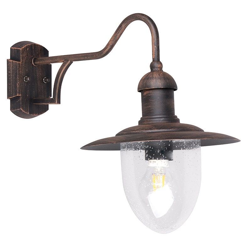 Applique alluminio brunito E27 IP33 per esterno design classico resistente