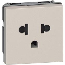 Presa 2P+T 16A 127/250V standard euroamericano sabbia