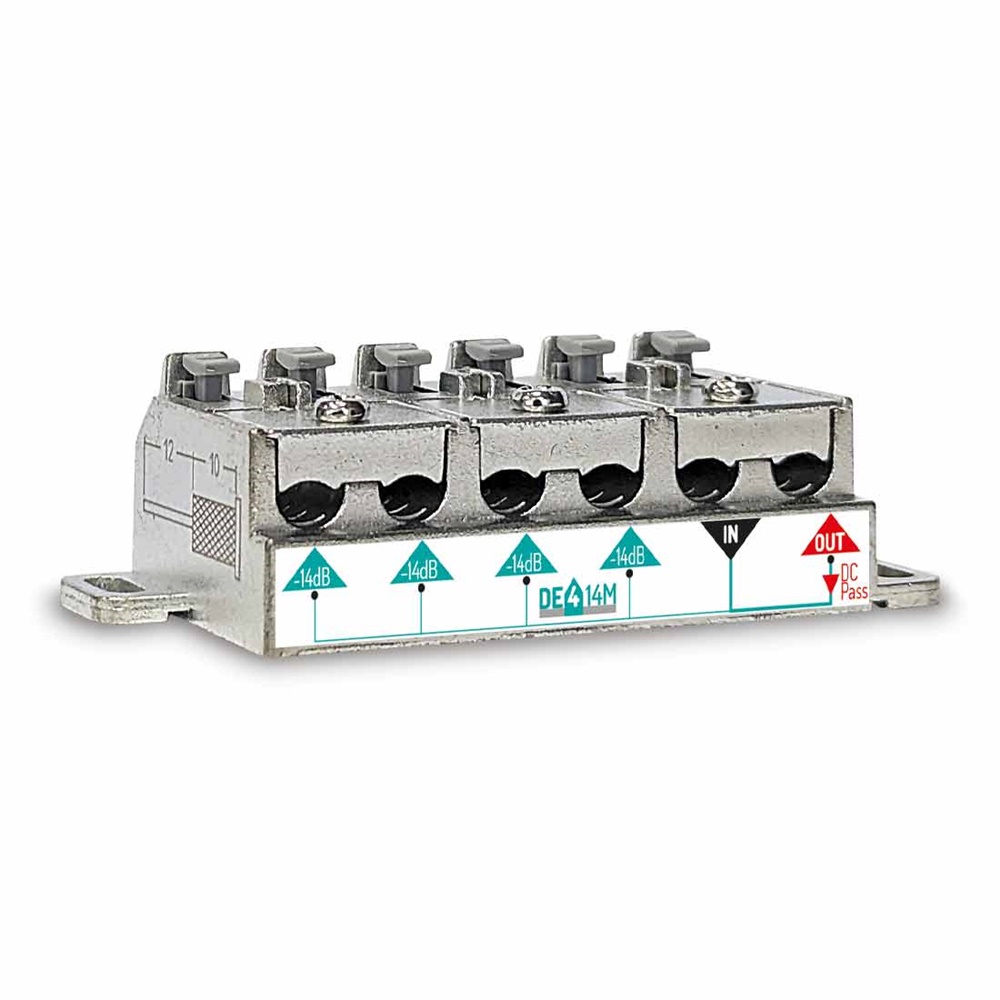 Derivatore 4 uscite 14dB 5-2400MHz per impianti TV Satellite