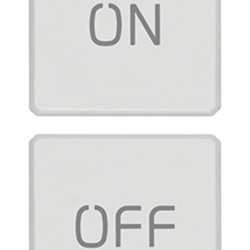 Due tasti flat intercambiabili simboli ON OFF bianco matt per interruttori