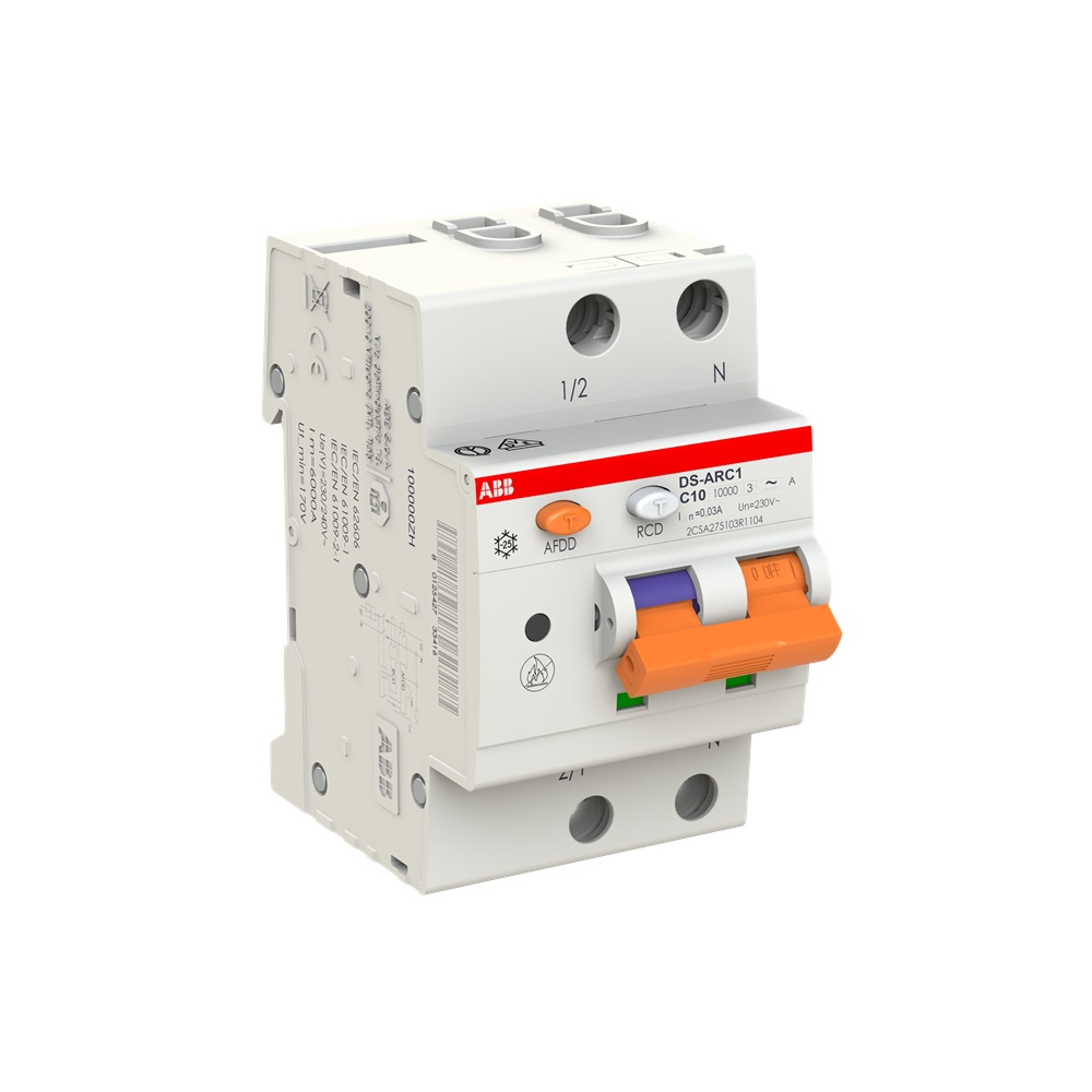 Dispositivo rilevazione archi DS-ARC1 M C10 A30 AFDD con interruttore differenziale integrato per protezione impianti elettrici