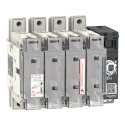 Interruttore-sezionatore 4 poli 125A 690VAC con fusibili NFC 22x58mm per impianti industriali e infrastrutture