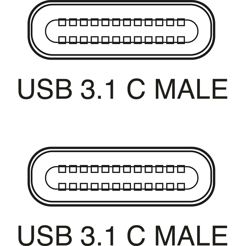 Cavo USB 3.1 Tipo C Maschio-Maschio 1 Metro Trasferimento Dati e Ricarica Rapida