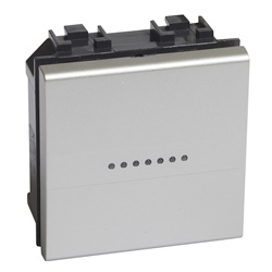 Interruttore unipolare 10A 250Vac 2 moduli assiale residenziale