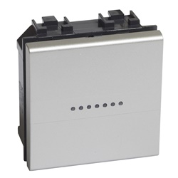 Deviatore 1P 10A 2 moduli assiale per impianti elettrici