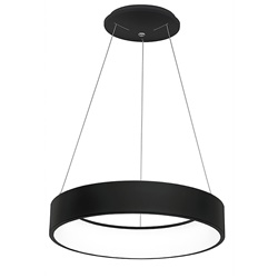 Sospensione tonda nera LED 60W IP20 design moderno per interni residenziali e commerciali