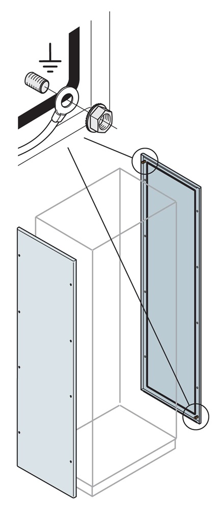 Pannelli laterali ciechi 1400x500mm coppia colore grigio 7035 per armadi rack