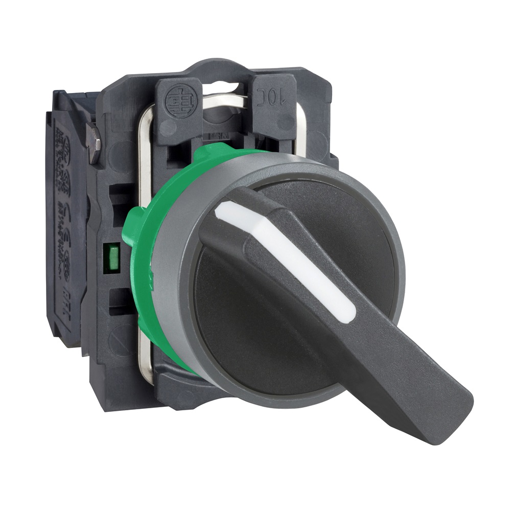 Selettore leva 2pos. 1NO ghiera grigia