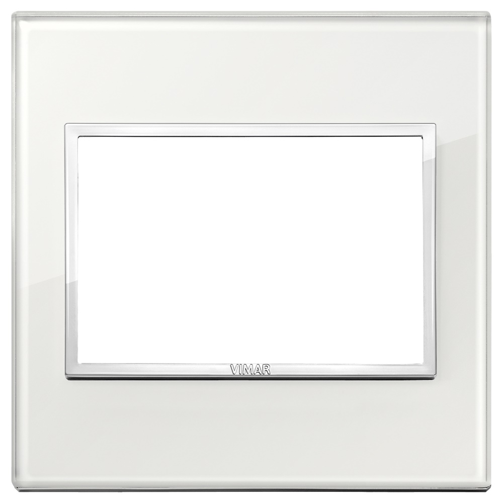 Placca 3 moduli BS cristallo bianco diamante per installazioni elettriche