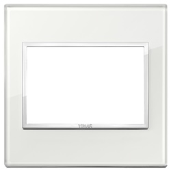 Placca 3 moduli BS cristallo bianco diamante per installazioni elettriche