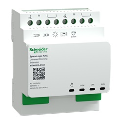 Estensione Dimmer Universale 2 canali SpaceLogic KNX per controllo luci LED, alogene, fluorescenti regolabili