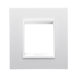 Placca Lux International 2 Moduli Monochrome Bianco Serie Civile Raffinata