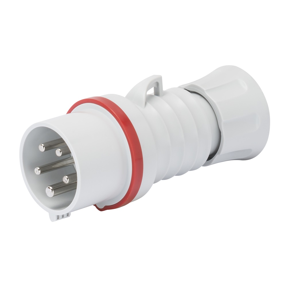 SPINA MOBILE DIRITTA HP - IP44/IP54 - 3P+N+T 32A 380V/440V 50HZ/60HZ - ROSSO - 3H - CABLAGGIO A VITE
