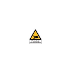 Etichetta avvertimento WST-TSW lato 50 per impianti macchinari
