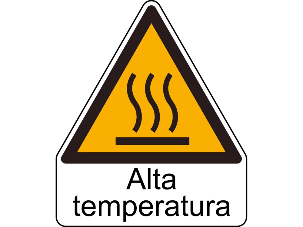 Etichetta adesiva avvertimento simbolo pericolo testo segnalazione macchinari impianti