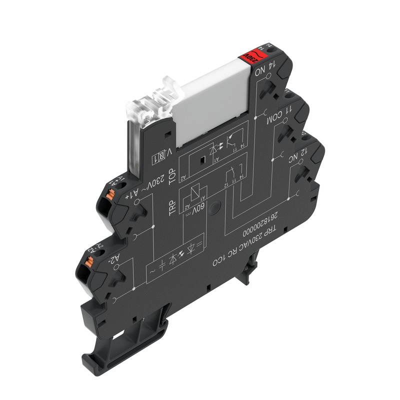 Modulo relè 230V AC 1 contatto scambio LED verde PUSH IN controllo circuiti elettrici