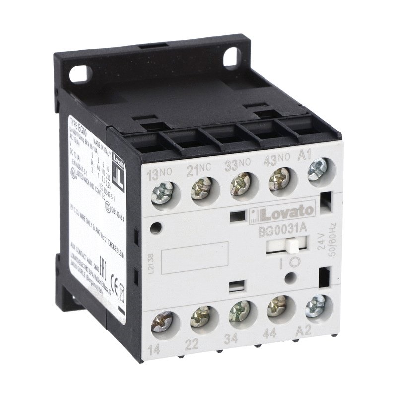 Contattore ausiliario 3NA 1NC bobina 24V AC 50-60Hz per comando elettrico