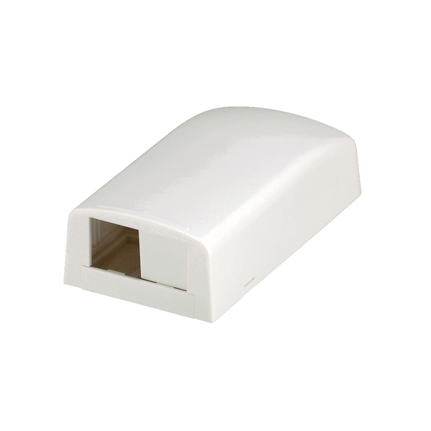 Scatola Mini-Com PDCBX2IW-AY compatta plenum rated per installazione moduli doppia con montaggio adesivo viti magnete colore avorio