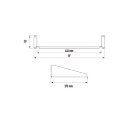 RIPIANO FISSO 19 2U 375MM 20KG NERO