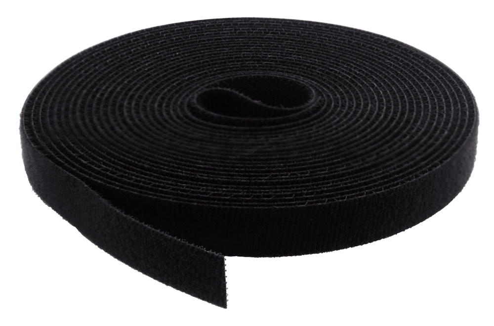 Rotolo fascetta Velcro nero 5m x 13mm organizzazione cavi riutilizzabile tecnico