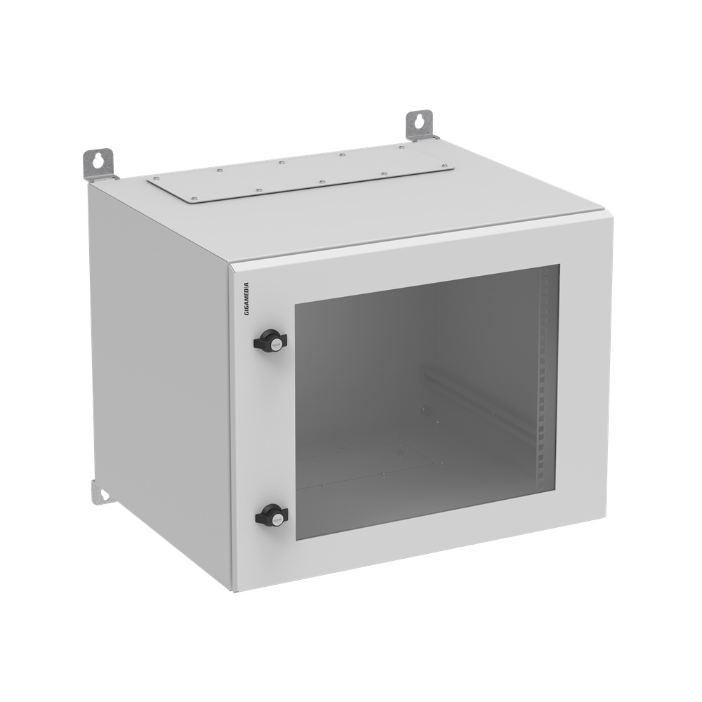 Armadio elettrico IP55 9U 600x500 mm vetro sicurezza parete RAL7035