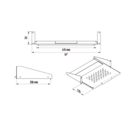 RIPIANO ESTR.19  2U 250MM 20KG NERO
