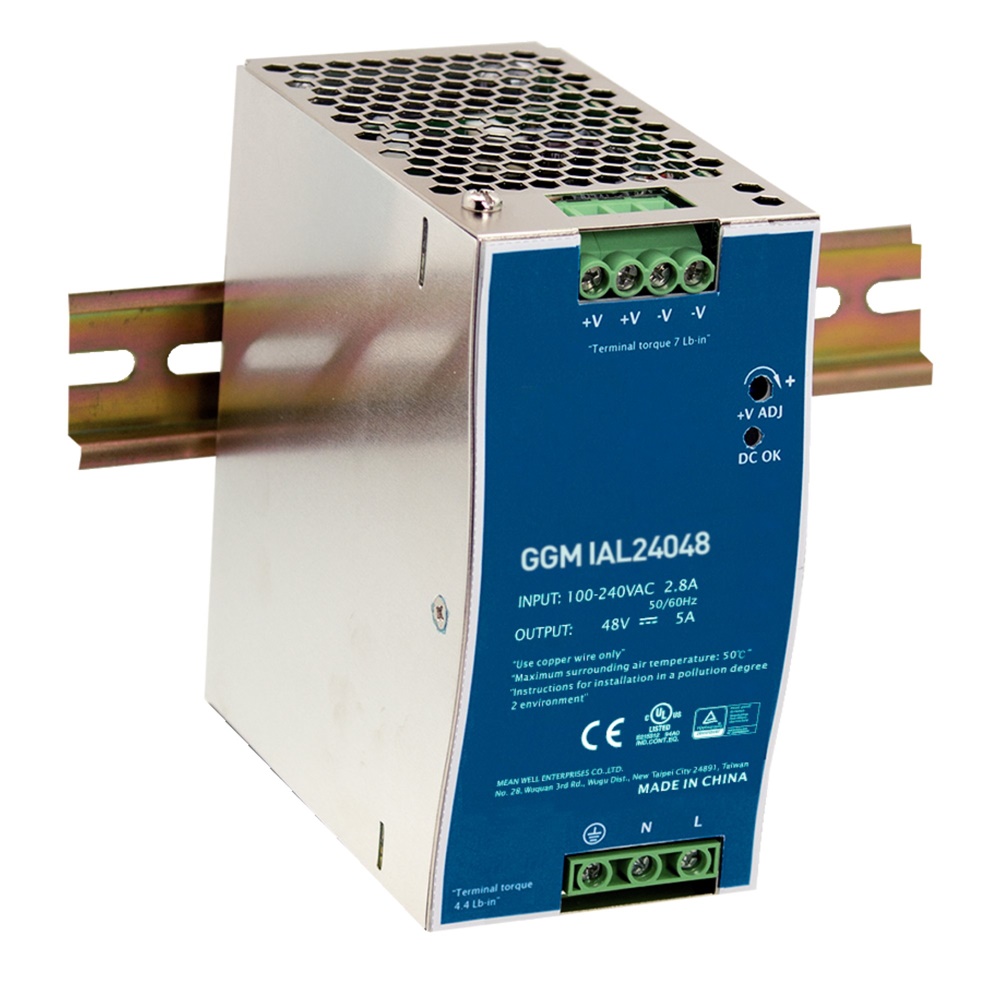 Alimentatore industriale 240W 48V 5A guida DIN automazione