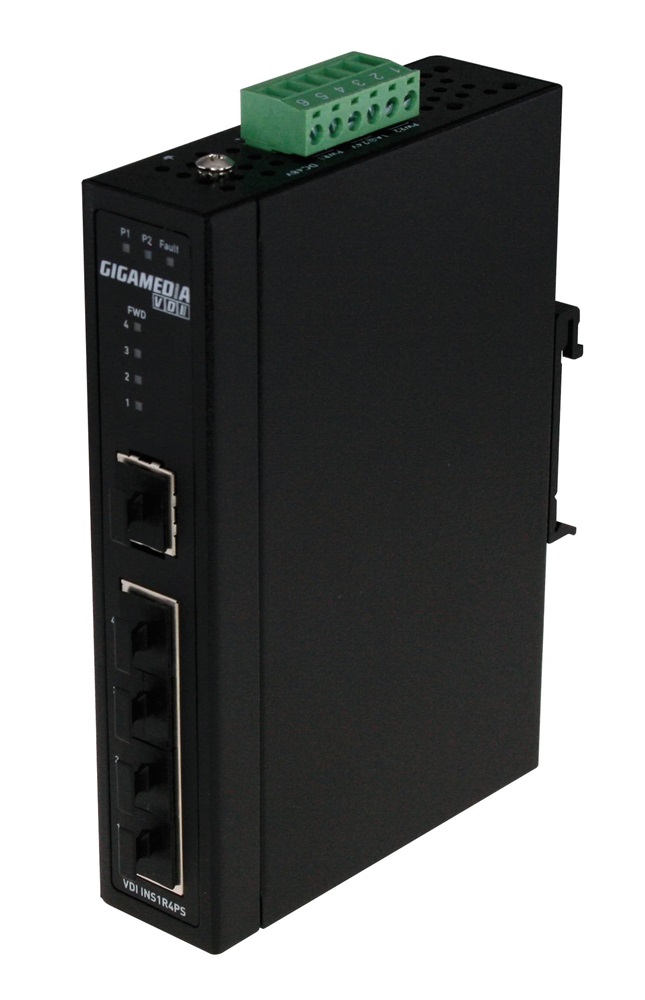  Switch per guida DIN industriale non gestito 5 porte 10/100Base-TX incl. 4 PoE (60 W)