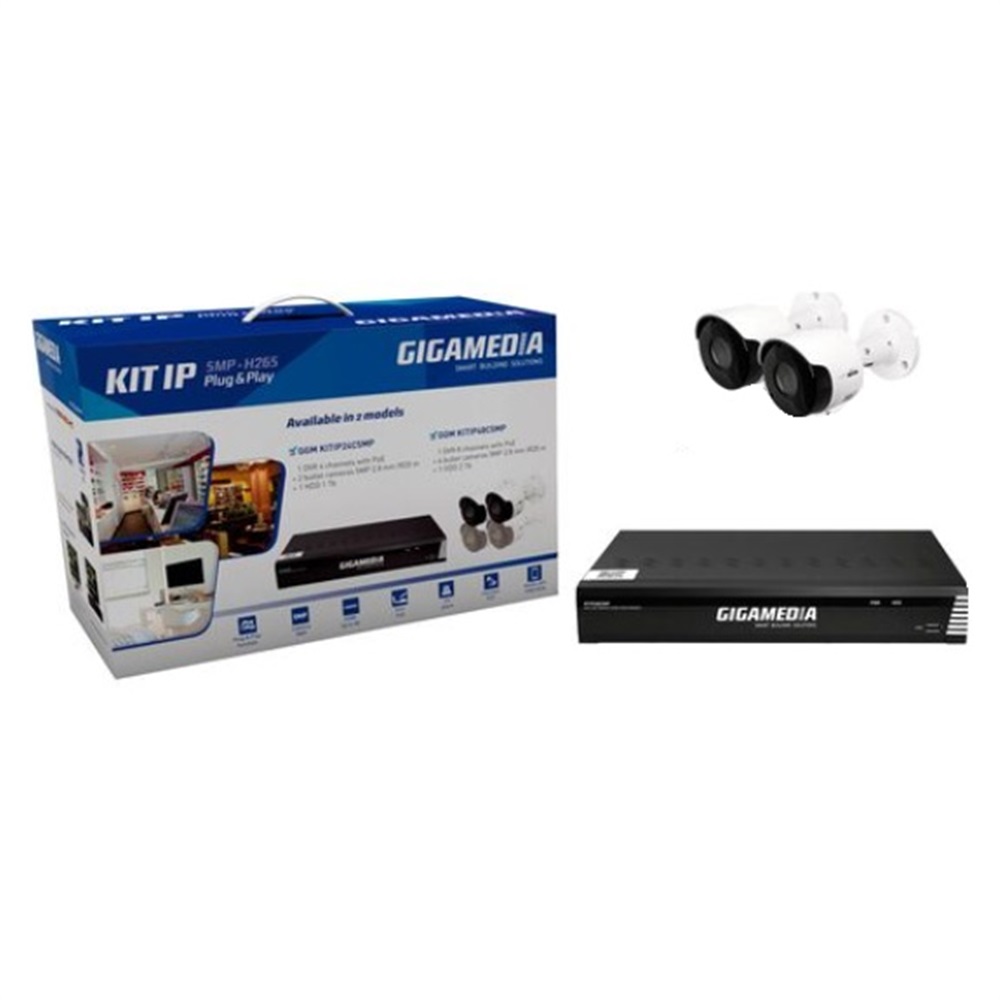 KIT 2 CAMERE BULLET IP NVR 4 CH 1TB