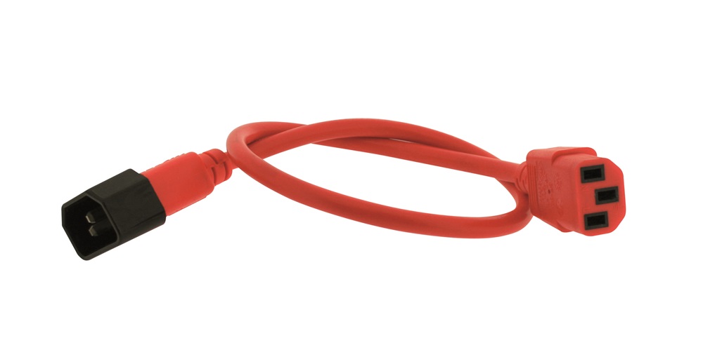 POWER CORD C13/C14 0,5M RED