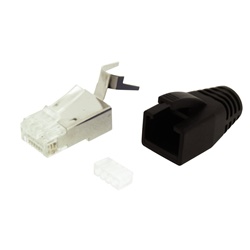 Plug connettore C6/C6A FTP con copertura nera per cablaggio elettrico professionale