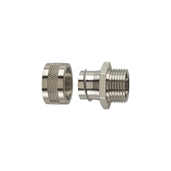 Raccordo corrugato rivestito PCS16 filettato maschio ottone nichelato fissaggio sicuro