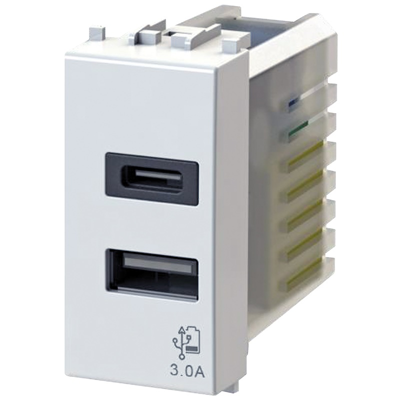 Presa USB 3.0 tipo A compatibile Vimar Plana per impianti moderni casa e ufficio