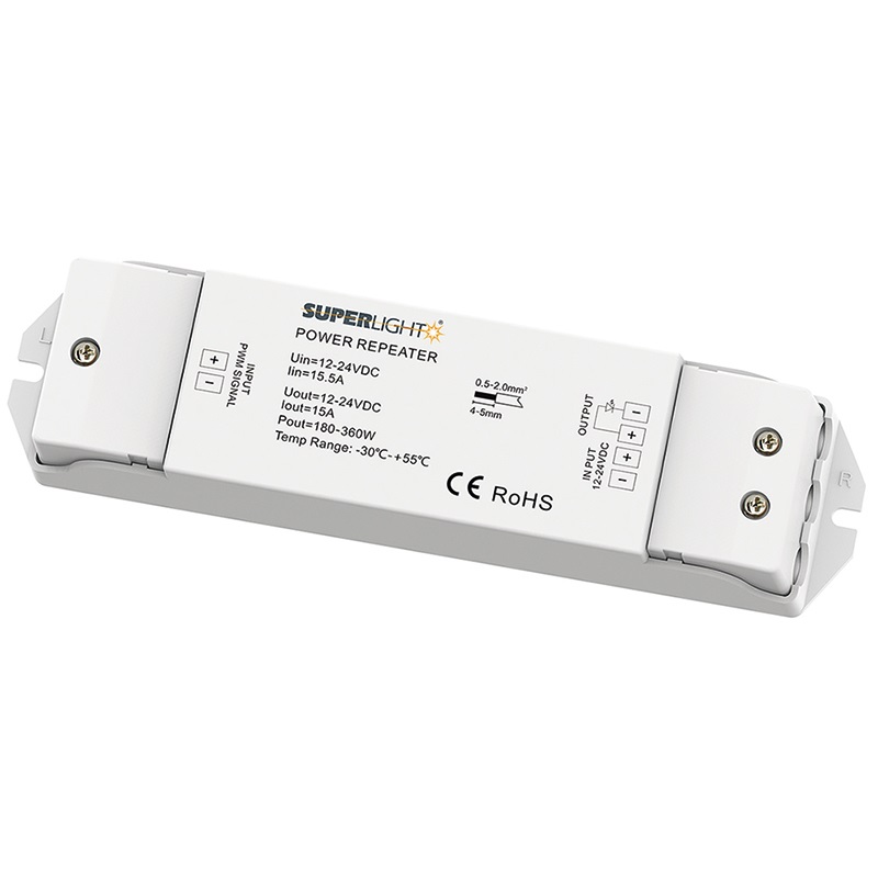 Ripetitore segnale 1 canale 15A compatto per installazioni elettriche professionali