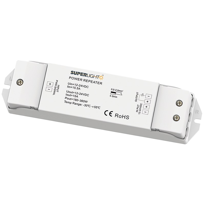 Ripetitore segnale 1 canale 15A compatto per installazioni elettriche professionali