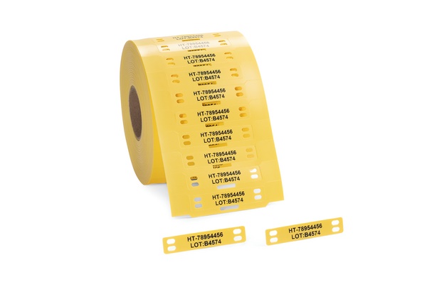 Targhetta poliolefina LFH 10x51mm giallo zero alogeni per cavi grandi e fasci cavi trasporto massa