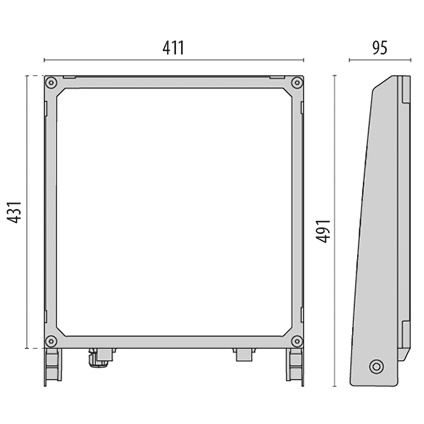 Proiettore LED robusto versatile interni esterni alluminio IP66