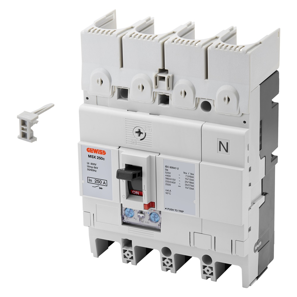 Sigillo copriterminali MSX/D/E/M125-630 per interruttori scatolati distribuzione potenza
