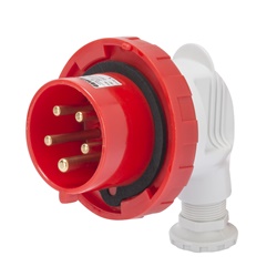 SPINA MOBILE A 90° - IP67 - 3P+T 32A 380-440V 50/60HZ - ROSSO - 3H - CABLAGGIO A VITE