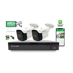 Serie Smart - Kit AHD 5MP 4 canali, DVR AHDVR004S02A + 2 telecamere AHBCAMS05FA + alimentatori + cartello videosorveglianza